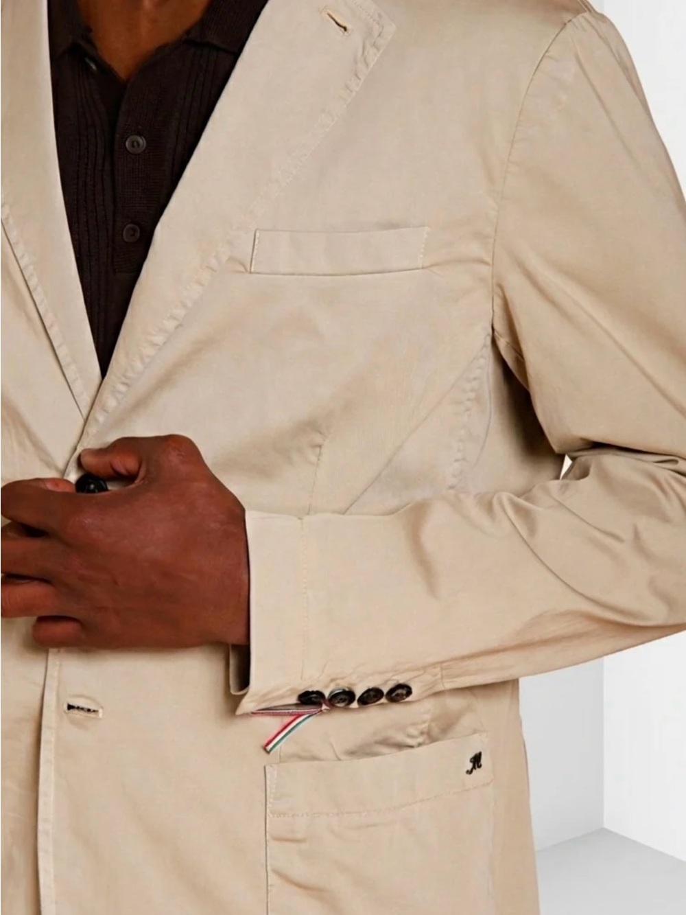 MASON'S‎ Light Beige Blazer Jacket Da Vinci Travel Stretch IT 48 US Medium $619